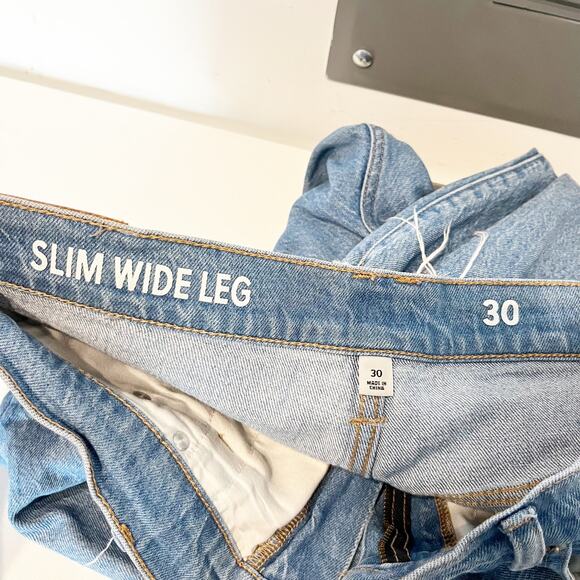 J. Crew Slim High Rise Wide Leg Jeans Light Indigo Wash Blue 30 / 10 - Picture 3 of 10